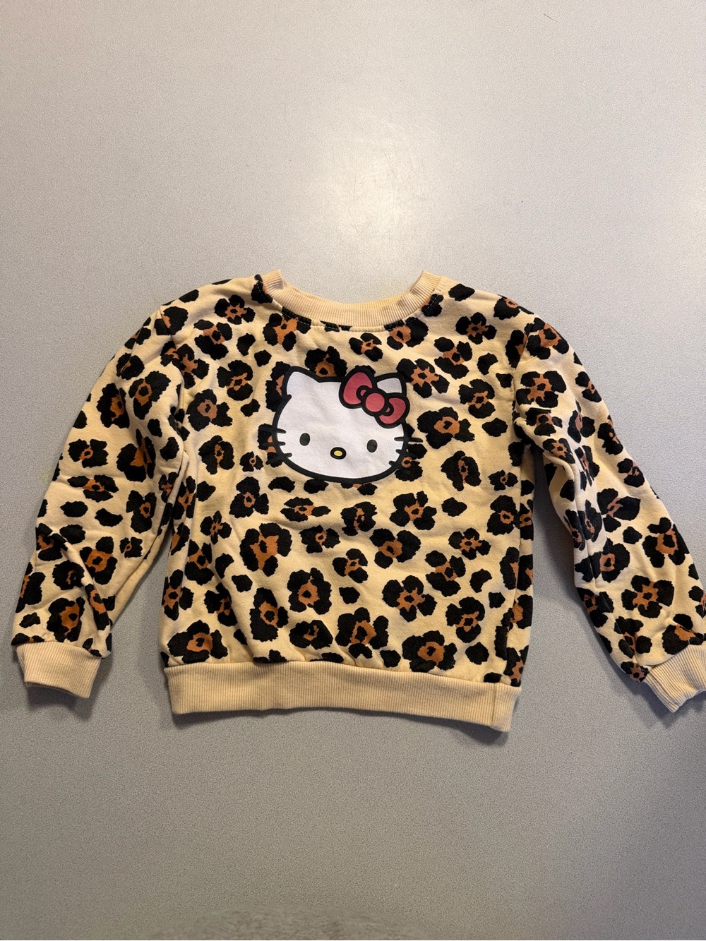 Hello Kitty Leopard Print Girls' Sweatshirt